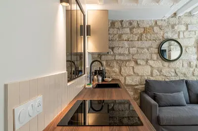 Coin salon dans l'établissement Lavie Maison A C & Sauna
