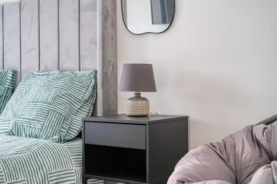 Un ou plusieurs lits dans un hébergement de l'établissement Luxueux appartement Paris proche Tour Eiffel Champs Elysées La Défense