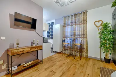 Télévision ou salle de divertissement dans l'établissement Agréable studio proche Paris et Porte de Versailles