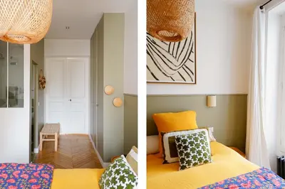 Un ou plusieurs lits dans un hébergement de l'établissement Magnifique appartement 135m2 Jardin du Luxembourg