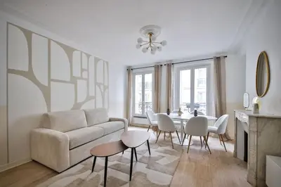 Coin salon dans l'établissement 3D#Appart 6Pers#2 Chambres#Commerce#Paris 15#AC