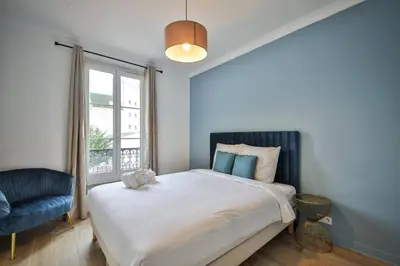 Un ou plusieurs lits dans un hébergement de l'établissement 3D#Appart 6Pers#2 Chambres#Commerce#Paris 15#AC