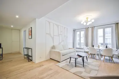 Coin salon dans l'établissement 3D#Appart 6Pers#2 Chambres#Commerce#Paris 15#AC