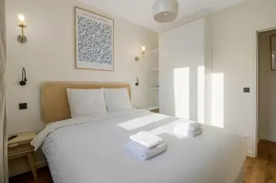 Un ou plusieurs lits dans un hébergement de l'établissement 21.Appart 4Pers#1 Bedroom #Père Lachaise #Nation