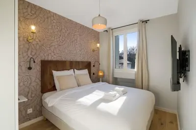 Un ou plusieurs lits dans un hébergement de l'établissement 22.Appart 4Pers#1 Bedroom#Père Lachaise #Nation