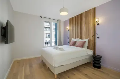 Un ou plusieurs lits dans un hébergement de l'établissement 31.Appart 8Pers#3 Bedroom #Père Lachaise #Nation