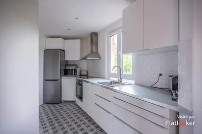 Cuisine ou kitchenette dans l'établissement Quiet cosy and large apartment with Terrace Top location