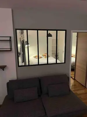 Coin salon dans l'établissement Quiet cosy and large apartment with Terrace Top location