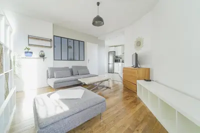 Coin salon dans l'établissement Quiet cosy and large apartment with Terrace Top location