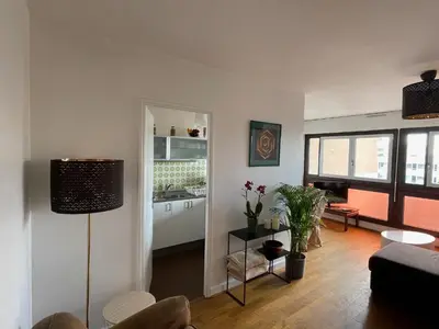 Coin salon dans l'établissement Appartement lumineux 2 pièces Paris – idéal famille