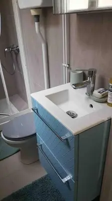 Salle de bains dans l'établissement Studio cosy, quartier canal Saint-Martin