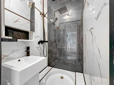 Salle de bains dans l'établissement L'Esprit de Seine