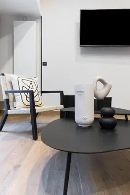 Télévision ou salle de divertissement dans l'établissement Appartement Design en Duplex 2BR à Oberkampf
