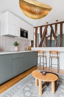 Cuisine ou kitchenette dans l'établissement Brand New Luxury Flat in Parc Monceau - Batignolles