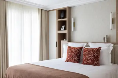 Un ou plusieurs lits dans un hébergement de l'établissement HIGHSTAY - Luxury Serviced Apartments - Centre Pompidou