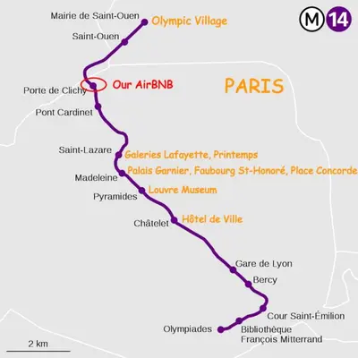 Plan de l'établissement AIR CONDITIONING - METRO 14 - CHARMING TRADITIONAL STYLE AND MODERN ACCESS 10 MN AWAY FROM CENTER Of PARIS