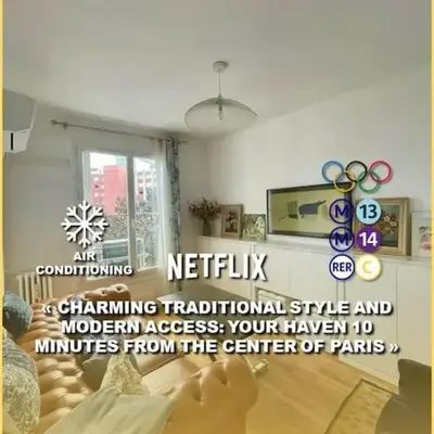 AIR CONDITIONING - METRO 14 - CHARMING TRADITIONAL STYLE AND MODERN ACCESS 10 MN AWAY FROM CENTER Of PARIS