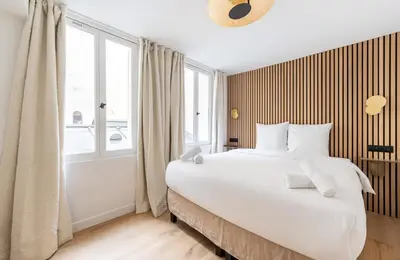 Un ou plusieurs lits dans un hébergement de l'établissement 1 Bedroom#4 pers#Mouffetard#Port-Royal#La Sorbonne