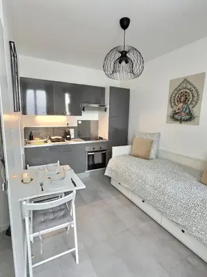 Cuisine ou kitchenette dans l'établissement Studio Cosy Vanves Paris Porte de Versailles