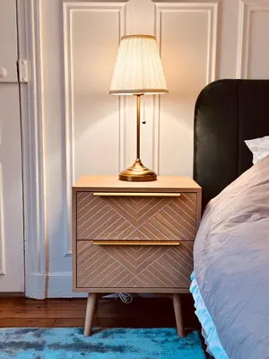 Un ou plusieurs lits dans un hébergement de l'établissement Charming 4-room flat near Eiffel Tower-8people-2 bedrooms