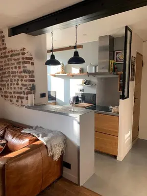 Cuisine ou kitchenette dans l'établissement L'appart sur le canal