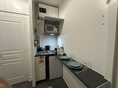 Cuisine ou kitchenette dans l'établissement Cozy studio in Paris 15eme