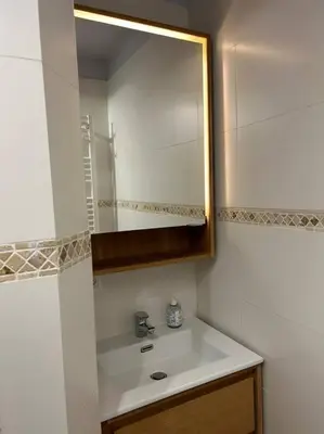 Salle de bains dans l'établissement Studio Paris buttes Chaumont