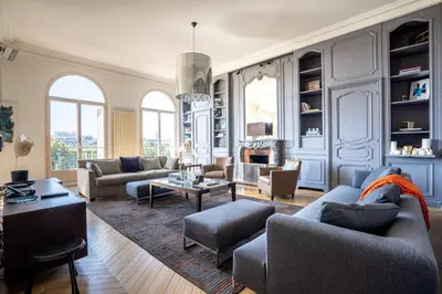 Coin salon dans l'établissement Luxury 4 Bedroom Eiffel Tower View