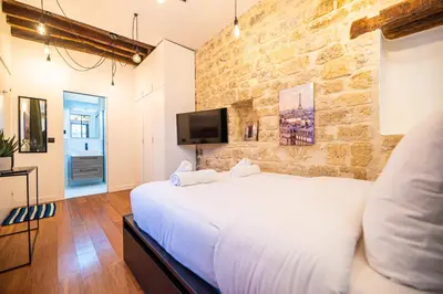 Télévision ou salle de divertissement dans l'établissement Lovely apartment in Paris -