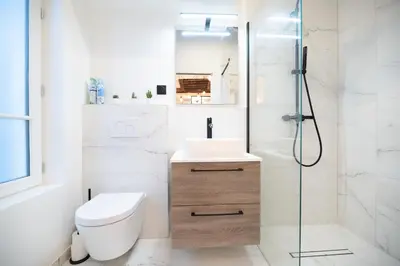 Salle de bains dans l'établissement Lovely apartment in Paris -
