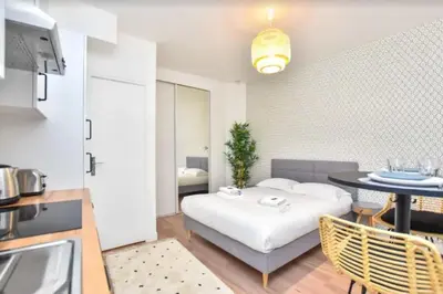 Un ou plusieurs lits dans un hébergement de l'établissement Cosy Studio 2P- Gare de l'Est/Paris Center