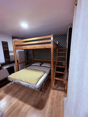 Un ou plusieurs lits dans un hébergement de l'établissement Studio equipé, lumineux a Paris
