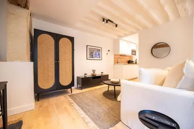 Coin salon dans l'établissement Cosy Nest in Saint Germain