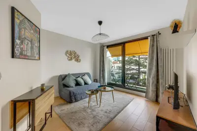 Coin salon dans l'établissement Espace Champerret - 1 Bedroom 4 people