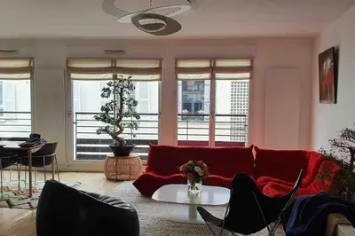 Coin salon dans l'établissement Triplex de luxe 200m2, 5 ch/10-12 personnes.