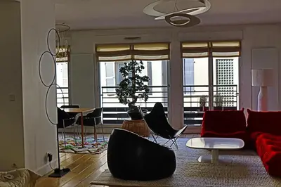Coin salon dans l'établissement Triplex de luxe 200m2, 5 ch/10-12 personnes.