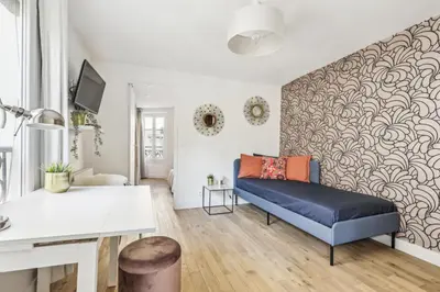 Coin salon dans l'établissement Luxury apartment near Le Marais
