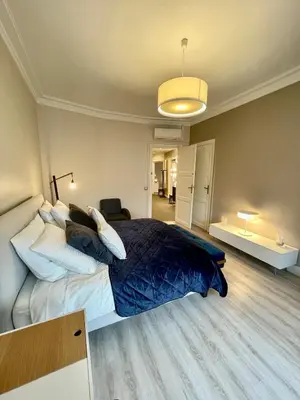Un ou plusieurs lits dans un hébergement de l'établissement Luxury apartment Times Square district