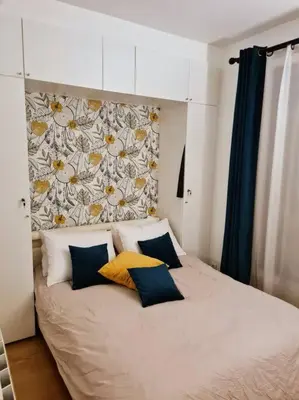 Un ou plusieurs lits dans un hébergement de l'établissement Paris center - Beautiful & cosy flat