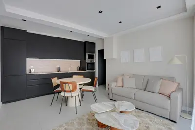 Cuisine ou kitchenette dans l'établissement Modern Apartment -Accor Arena Bercy 1BR-4P