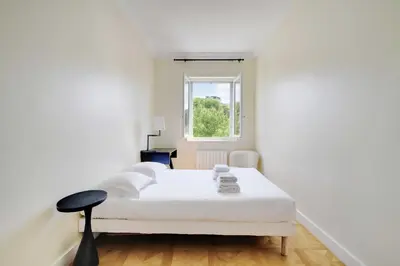 Un ou plusieurs lits dans un hébergement de l'établissement Chic apartment 2BR-6P - Trocadero-Eiffel Tower