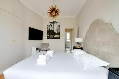 Un ou plusieurs lits dans un hébergement de l'établissement Chic apartment 2BR-6P - Trocadero-Eiffel Tower