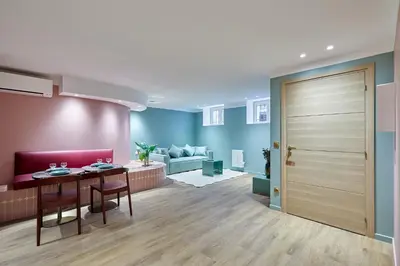 Coin salon dans l'établissement Apartment Center of Paris Bastille by Studio prestige