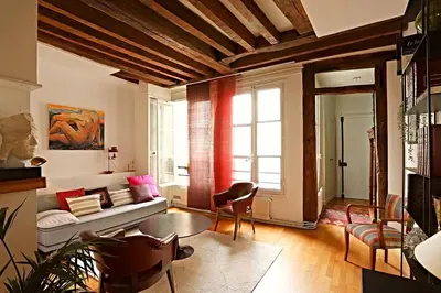 Coin salon dans l'établissement Chic Flat Paris VI