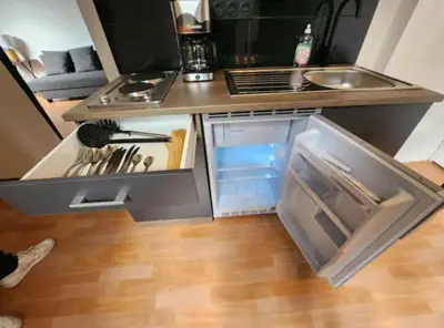 Cuisine ou kitchenette dans l'établissement Très beau 2 pièces à 400m de Paris