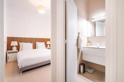 Un ou plusieurs lits dans un hébergement de l'établissement Spacious apartments for 6 people #3