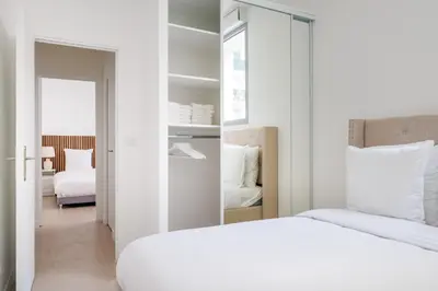 Un ou plusieurs lits dans un hébergement de l'établissement Spacious apartments for 6 people #3