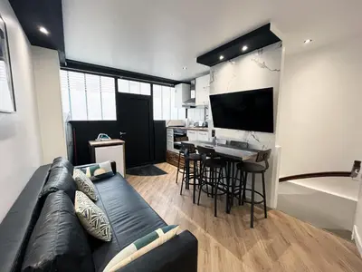 Télévision ou salle de divertissement dans l'établissement Urban Flat 172 - Pretty Flat Gaite Montparnasse Cinema