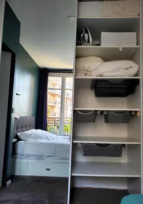 Un ou plusieurs lits dans un hébergement de l'établissement Bel appartement à Clichy sur Seine