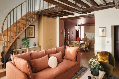 Coin salon dans l'établissement La Bohème Montmartre - Studios & Apartments de luxe au Sacré Coeur